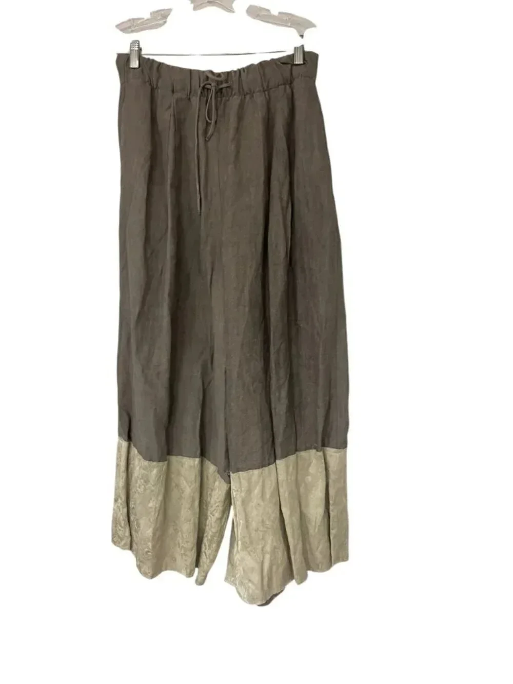 Zara ZW Womens Pants Medium M Gray Wide Leg Jacquard Trousers 8313/668 NWT